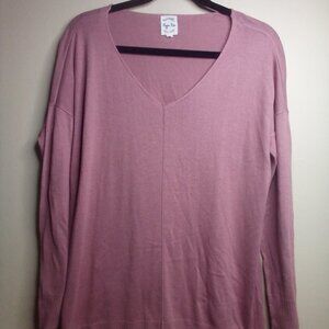 Hippie Rose Sweater M Juniors Long Sleeve V-Neck Pink Purple